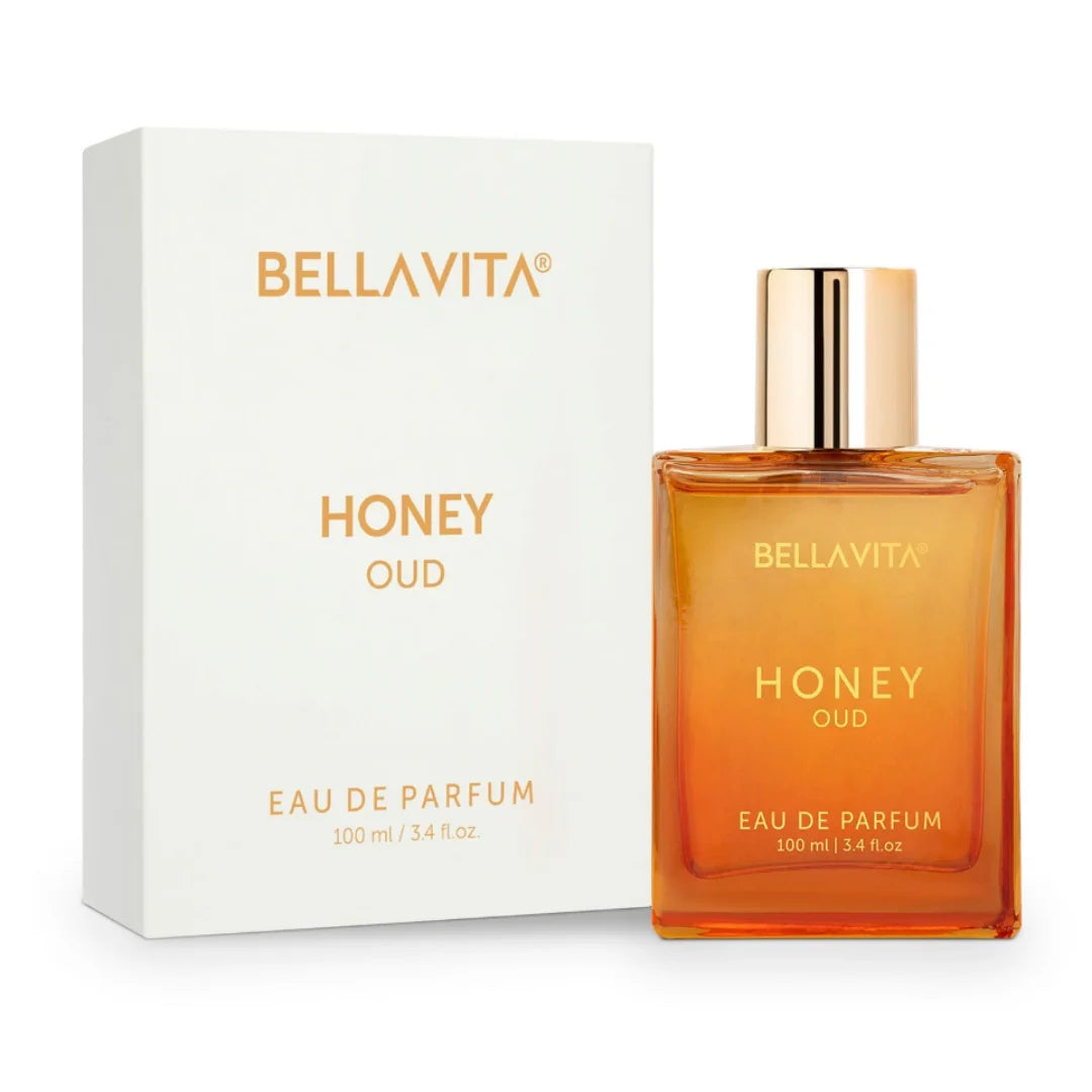 BellaVita Luxury Honey Oud Eau de Parfum 100ml | Warm Amber Vanilla, Long-Lasting Unisex Scent, Ideal Holiday Gift