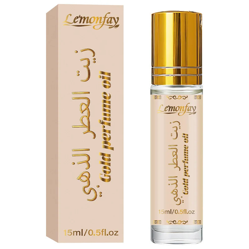 Lemonfay Luxury Gold Perfume Oil Roll-On 15ml/0.5fl.oz Arabian Fragrance Long Lasting Scent for Travel Gifting