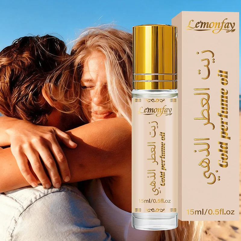 Lemonfay Luxury Gold Perfume Oil Roll-On 15ml/0.5fl.oz Arabian Fragrance Long Lasting Scent for Travel Gifting
