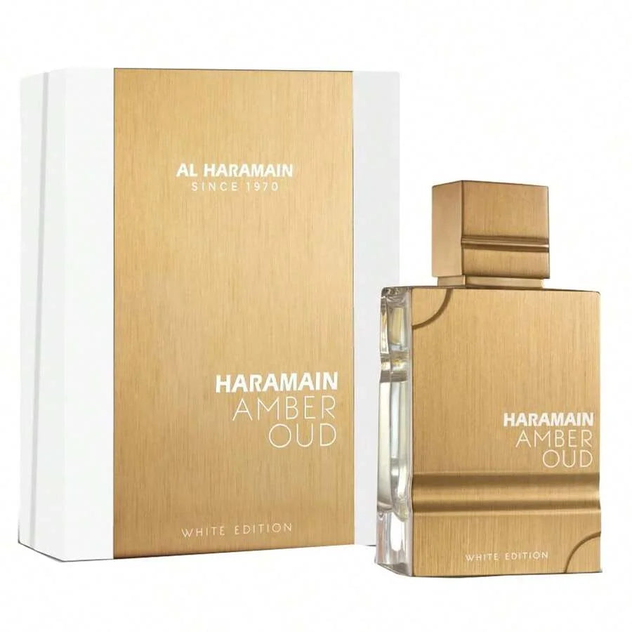 Al Haramain Amber Oud White Edition Unisex Long-Lasting Eau De Parfum Spray 60ML Portable Fragrance Cologne