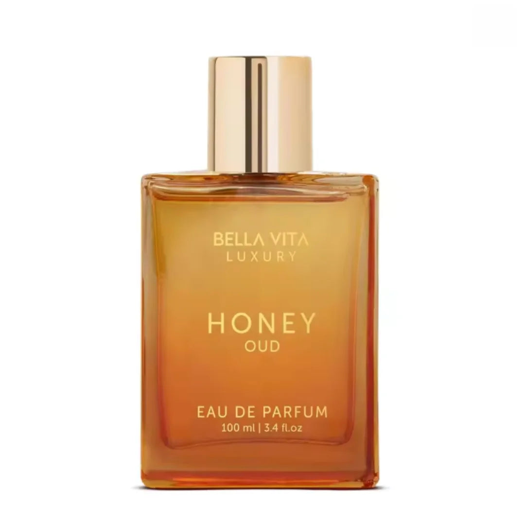 BellaVita Luxury Honey Oud Eau de Parfum 100ml | Warm Amber Vanilla, Long-Lasting Unisex Scent, Ideal Holiday Gift