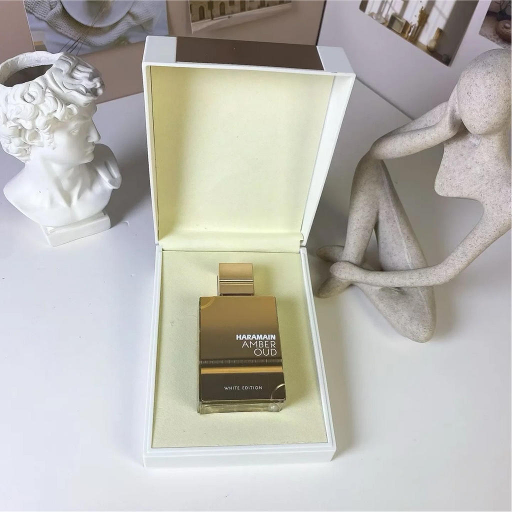 Al Haramain Amber Oud White Edition Unisex Long-Lasting Eau De Parfum Spray 60ML Portable Fragrance Cologne